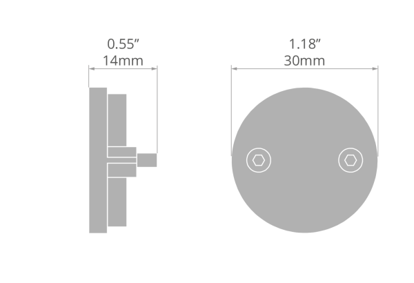 silber eloxierte Endkappe deckt die Elektronik sicher ab